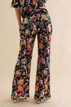 Black Multi Sequin Flower Boots Cut Long Pants