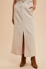 Linen Cotton Linen Split Seam Maxi Skirt