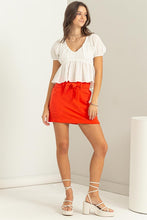 Orange Red Better Days Tie-Belt Mini Skirt