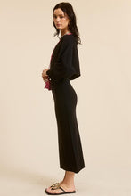Black Asymmetrical Top N Skirt Knit Set