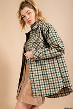 Green Mix Plaid Shirt Button Down Jacket