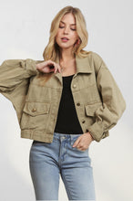 Beige Cropped Utility Pocket Jacket