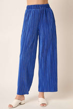 Royal Pleated Satin Elastic Waist Wide Leg Pants