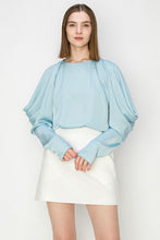 Mist Draped Cold Shoulder Long Sleeves Blouse Top