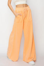 Orange High Rise Wide Leg Drawstring Pants