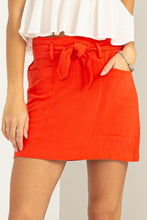 Orange Red Better Days Tie-Belt Mini Skirt