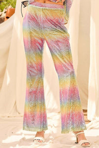 Multi Rainbow Sequin Pants
