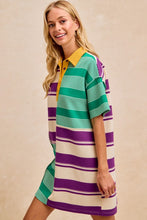 Mardi Gras Stripe Mix And Matched Mini Dress