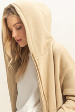 Taupe Fleece French Terry Hood Coat