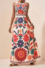 Red Printed Sleeveless Maxi Dress