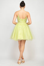 Apple Sequin Beads Tulle Mini Glittery Dress