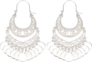 Silver Filigree Cast Dangle Earrings