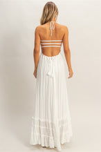 White Smocked Halter Maxi Dress