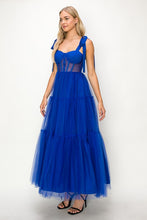 Royal Blue Bra Cap Bodice With Shoulder Strap Mesh Layers Max