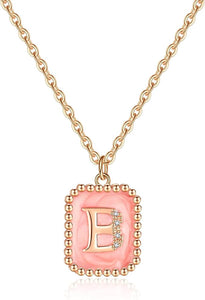 Rose Shape Alphabet Necklace