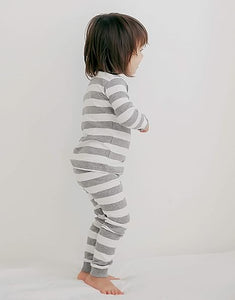 Grey Kids Colorful Striped Pajamas Set