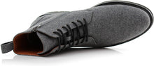 Dark&Grey Woolen and Leather Lace-up Fashion Chukka Boots with Zipper Closure