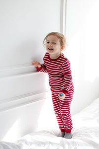 Burgundy Kids Colorful Striped Pajamas Set