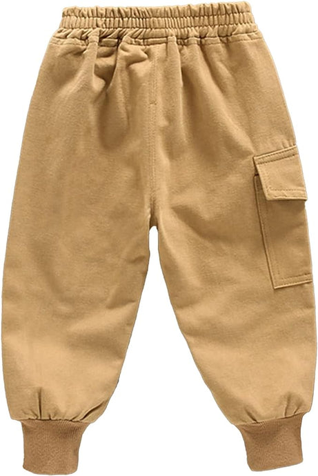 Yellow Toddler Baby Boy Pull On Cargo Pants Overall Chino Trousers Athletic Jogger Sweatpants