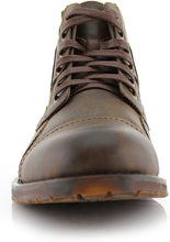 Brown Mens Casual Work Lace Up Classic Motorcycle Combat Boots