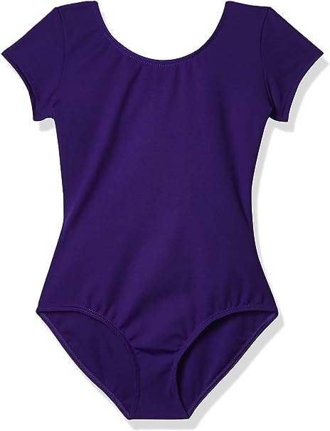 Dark Purple Girls' Cap Sleeve Leotard