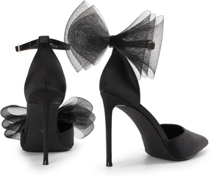 Black Bow Pointed Toe High Heels