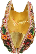 Orange Floral Rhinestone Evening Bag