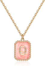 Rose Shape Alphabet Necklace