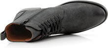 Off Black Woolen and Leather Lace-up Fashion Chukka Boots with Zipper Closure