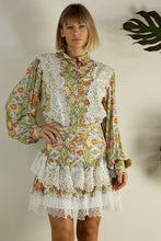 Orange Multi Lace Patch Shirts And Skirt Set