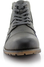 Grey Mens Casual Work Lace Up Classic Motorcycle Combat Boots