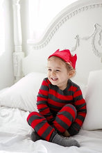 Red Kids Colorful Striped Pajamas Set