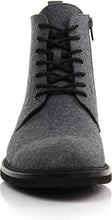 Dark&Grey Woolen and Leather Lace-up Fashion Chukka Boots with Zipper Closure