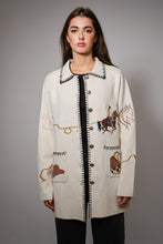 Oatmeal Western Embroidered Button-up Jacket