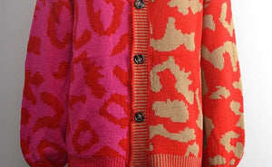 Pink Two Tone Leopard Cardigan