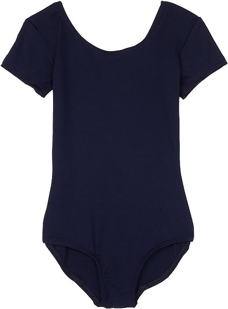 Navy Girls' Cap Sleeve Leotard