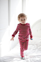 Burgundy Kids Colorful Striped Pajamas Set
