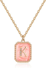Rose Shape Alphabet Necklace