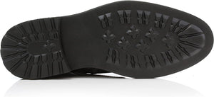 Orchid&Black Woolen and Leather Lace-up Fashion Chukka Boots with Zipper Closure
