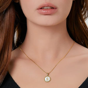 Circle Shaped Alphabet Necklace