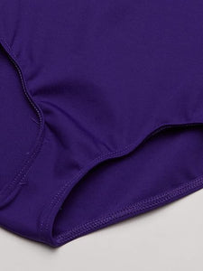 Dark Purple Girls' Cap Sleeve Leotard