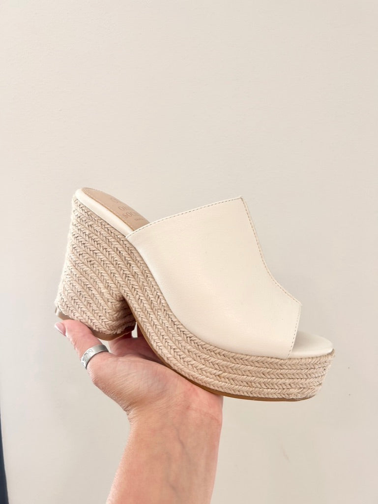 Natural Summer Wedge High Heels