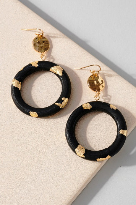 Donut Wood Hoop Earrings