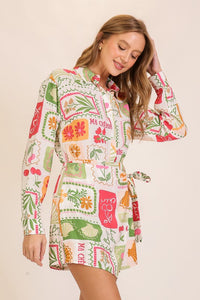 Multi Color Mon Cheri Airflow Print Romper