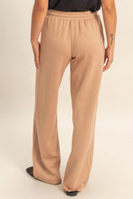 Dark Taupe Elastic Waist Wide-leg Pants