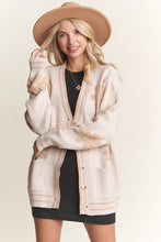 Oatmeal Button Down Floral Cardigan