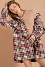 Cranberry Brushed Front And Side Pocket Button Down Shaket