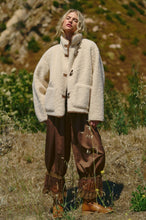 Butter Cream Oversized Sherpa Toggle Button Jacket