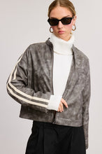 Storm Vertical Stripe Wash Faux Leather Jacket