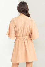 Dusty Coral Beyond Chic Belted Wrap Mini Dress